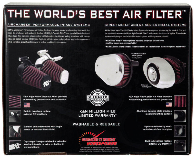 K & N Engineering Fipk H D Touring Models Black Performance Air Intake System - 57-1138 For Harley Motorcycles 2017-2021