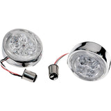 Ciro Fang® Signal Light Inserts — Rear Chrome Red Lens - 45401 For Harley Motorcycles 1957-2026