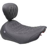MUSTANG 0801-2017 89503GM Wide Tripper™ Solo Seat Wide Tripper™ Seat - Solo - BLACK/Gun Metal Stitching - FLT/FLH '23-'25