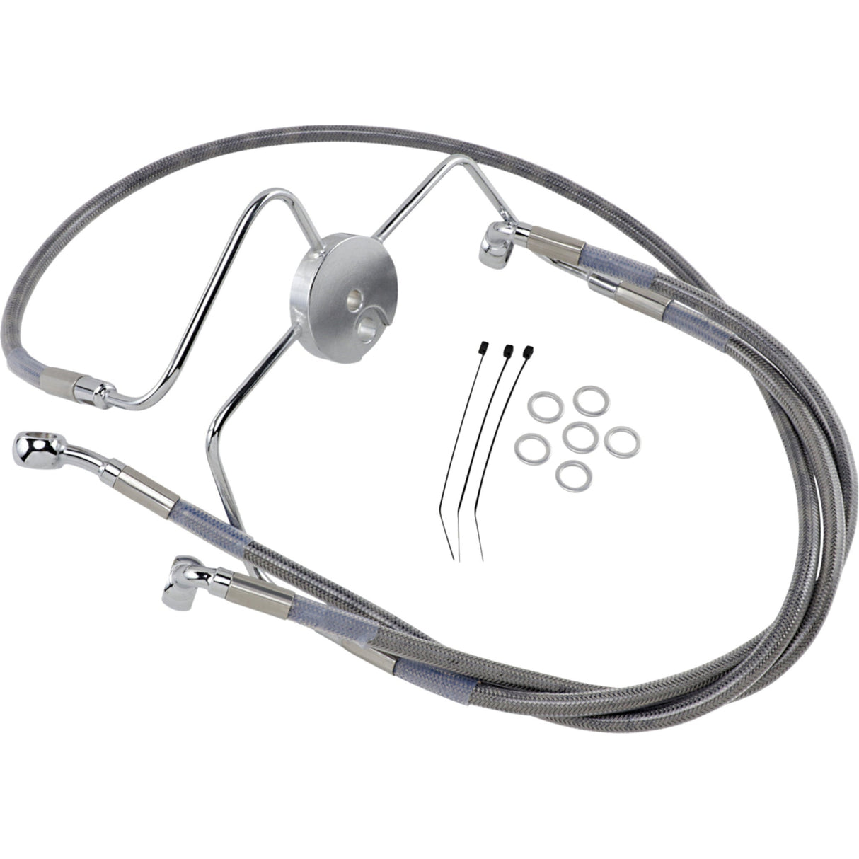 DRAG SPECIALTIES Extended Length Stainless Steel Brake Line Kit Front