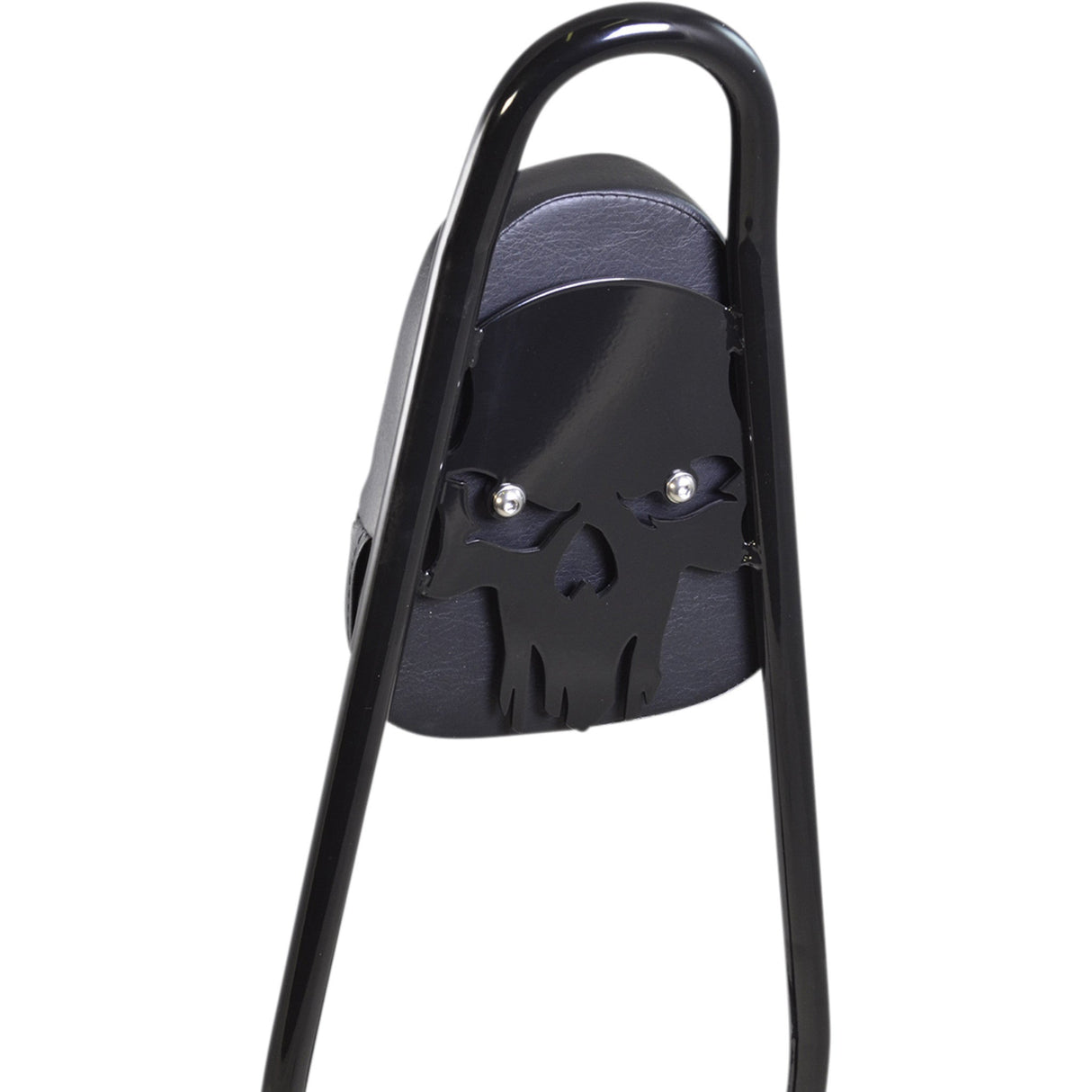 MOTHERWELL 1501-0682 156T18-GB-SK-WP One-Piece Sissy Bar gloss black - skull - with pad