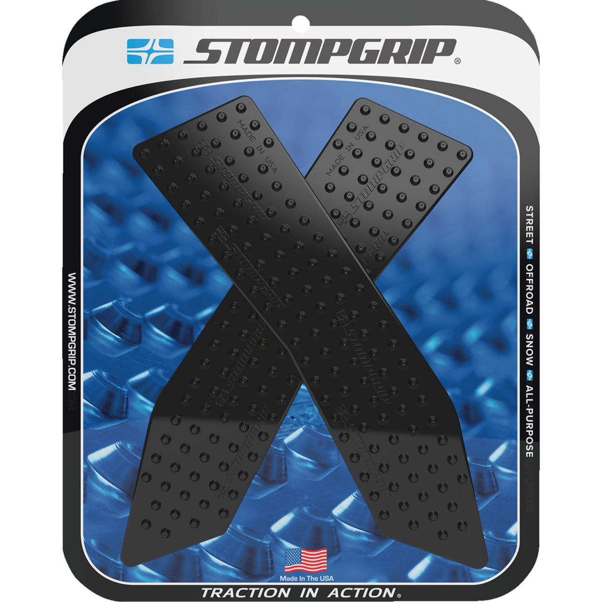 STOMPGRIP 4320-2712 55-10-0135B Volcano Profile Traction Pad Tank Grips Traction Pad Tank Grips - Volcano - Black - K 1600 GT