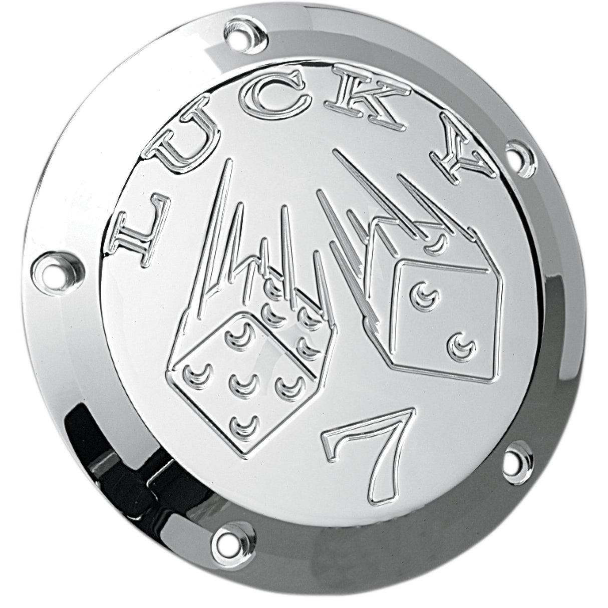 Joker Machine Billet Derby Cover Lucky 7 Chrome 5 Hole - 06-99L For Harley Motorcycles 1999-2019
