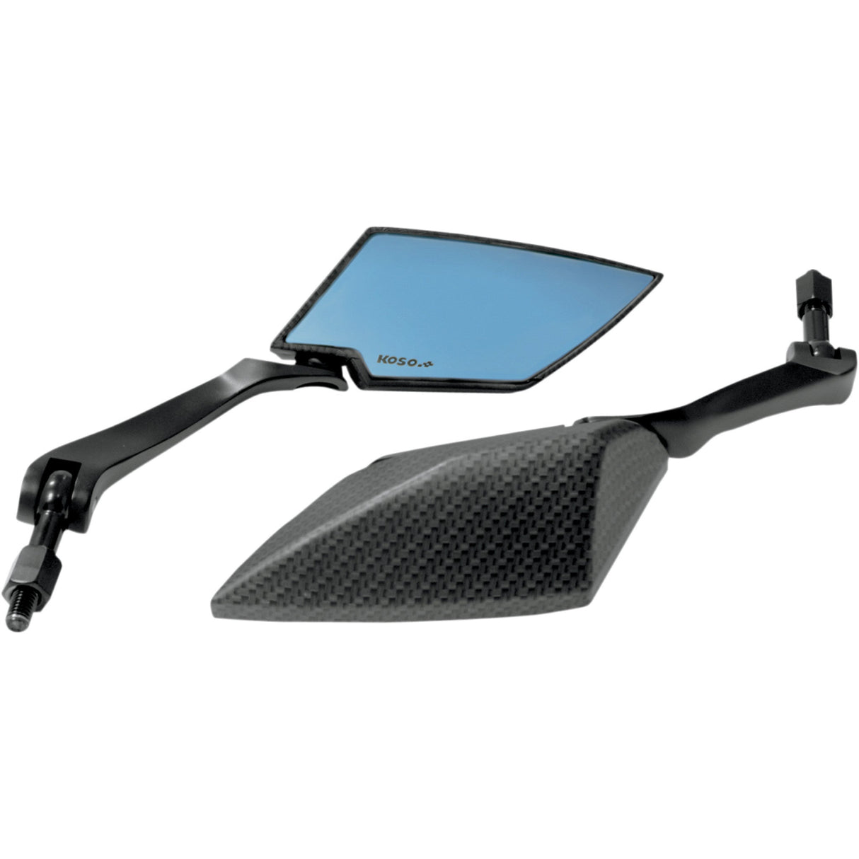 KOSO NORTH AMERICA 0640-0635 OA016CK6 TT-Style Mirrors Blue Lens Mirror - Carbon Fiber/Black