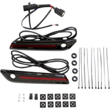 CIRO 3501-1824 40171 LED Saddlebag Hinge Covers - Red Lens - Black