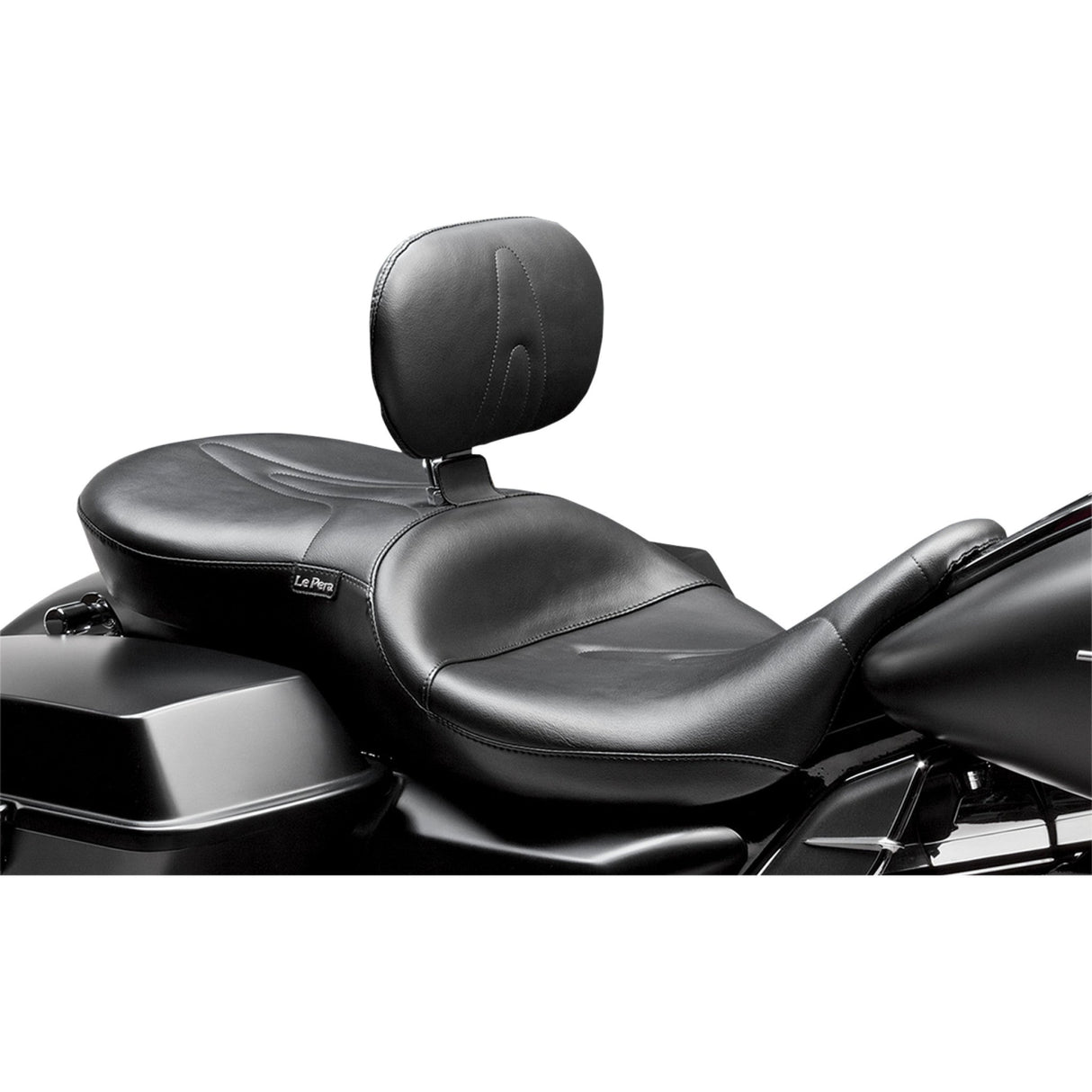 LE PERA 0801-0846 LK-767BR RT66 Seat with Backrest - Stitched - Black - FL '08-'23