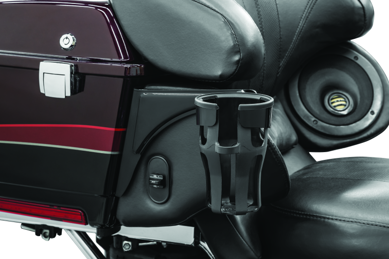 Kuryakyn Reflex Drink Holder-Passenger Mount Black - 6489 For Harley Touring 1998-2013