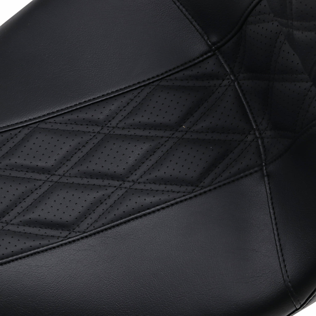 LePera Outcast GT Seat 2-Up With Backrest Black Double Diamond Perforated - LK-997BRGT2 For Harley Touring 2008-2022