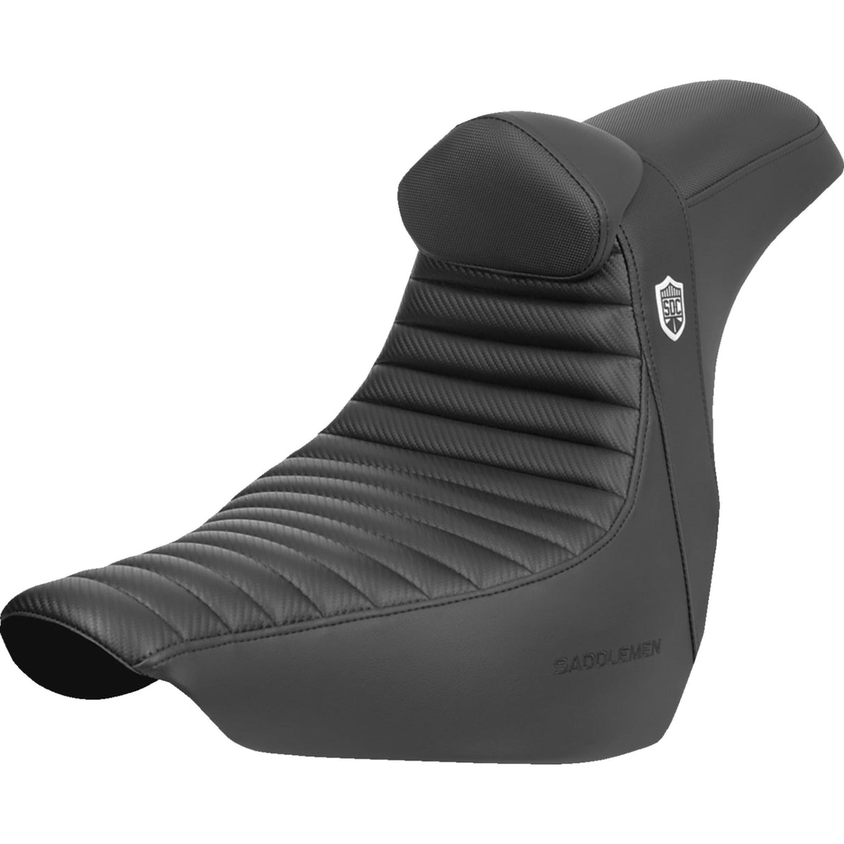 Saddlemen Pro Series SDC Performance Grip Seat With Backrest Tuck-N-Roll Carbon Fiber Gripper Flsb FX - SC81829TB For Harley Softail 2018-2026