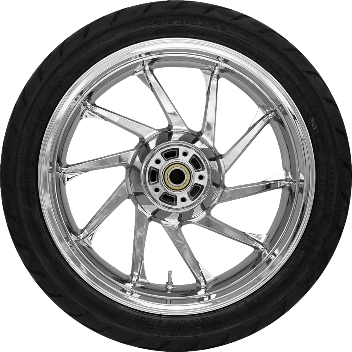 Hurricane Rear Wheel - Chrome (18") | Dunlop Tire (180/55B18) - 0336-0023