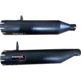 Bassani Xhaust 4" Slip-On Mufflers Black - 8CH17B For Indian 2022-2025
