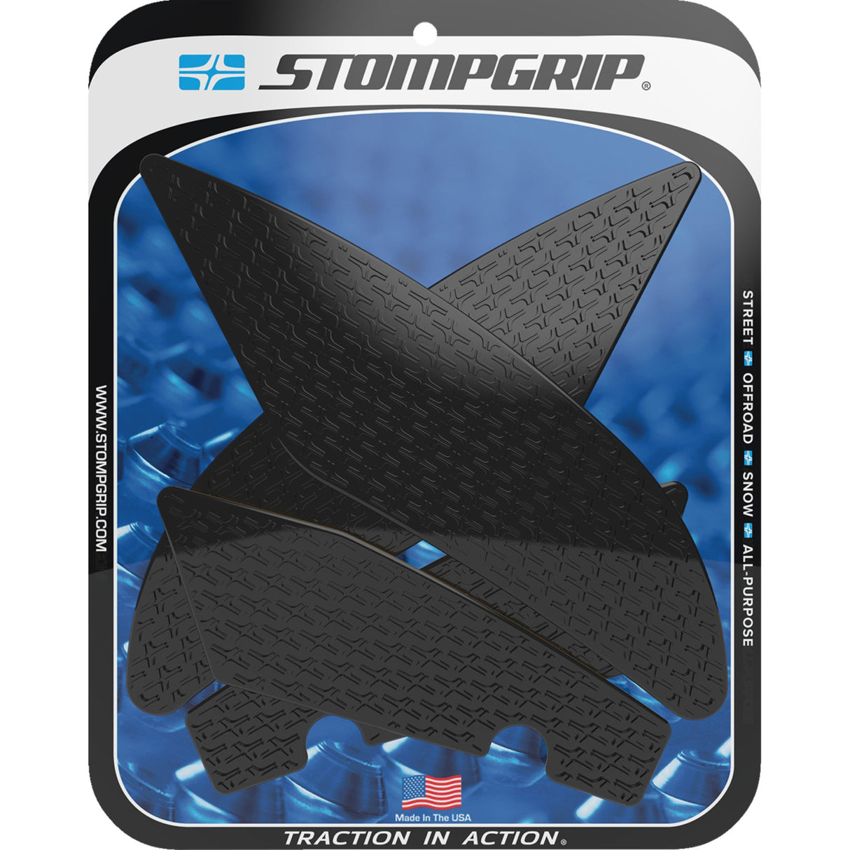 STOMPGRIP 4320-2656 55-14-0145B Icon Profile Traction Pad Tank Grips Traction Pad Tank Grips - Icon - Black - YZF-R6