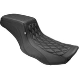 Mustang Double Diamond Squareback Seat Smooth - 88416 For Harley Touring 2023-2026