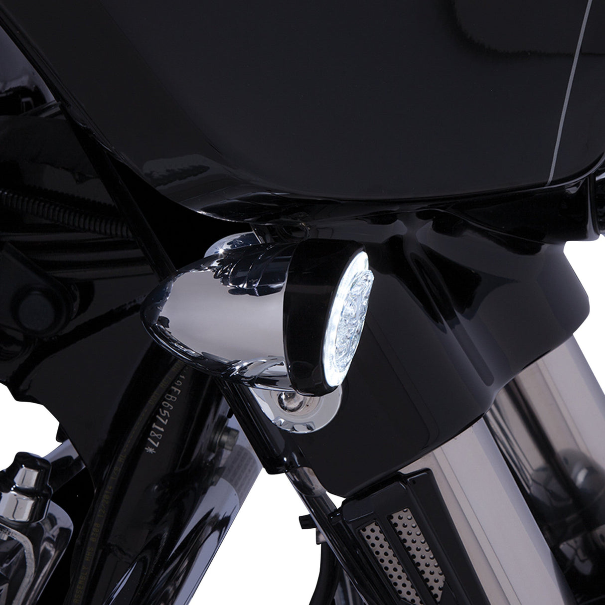 Ciro Fang® Signal Light Inserts — Front Black Amber Lens - 45420 For Harley Touring 1957-2026
