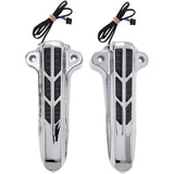 CIRO 0403-0135 43001 Forkini Lower Fork Leg Covers — with LED - Chrome - With LEDs