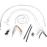 Burly Brand Complete Stainless Braided Handlebar Cable Brake Line Kit 16" Ape Hangers - B30-1054 For Harley Softail 2007-2010
