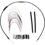 Burly Brand Complete Black Vinyl Handlebar Cable Line Kit For Ape Hangers 13" ABS - B30-1048 For Harley Touring 2008-2013