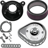 S&S Cycle Fuel-Injected Softail Models Stealth Air Cleaner Kit W Chrome Mini Teardrop Cover - 170-0441 For Harley Motorcycles 2001-2017