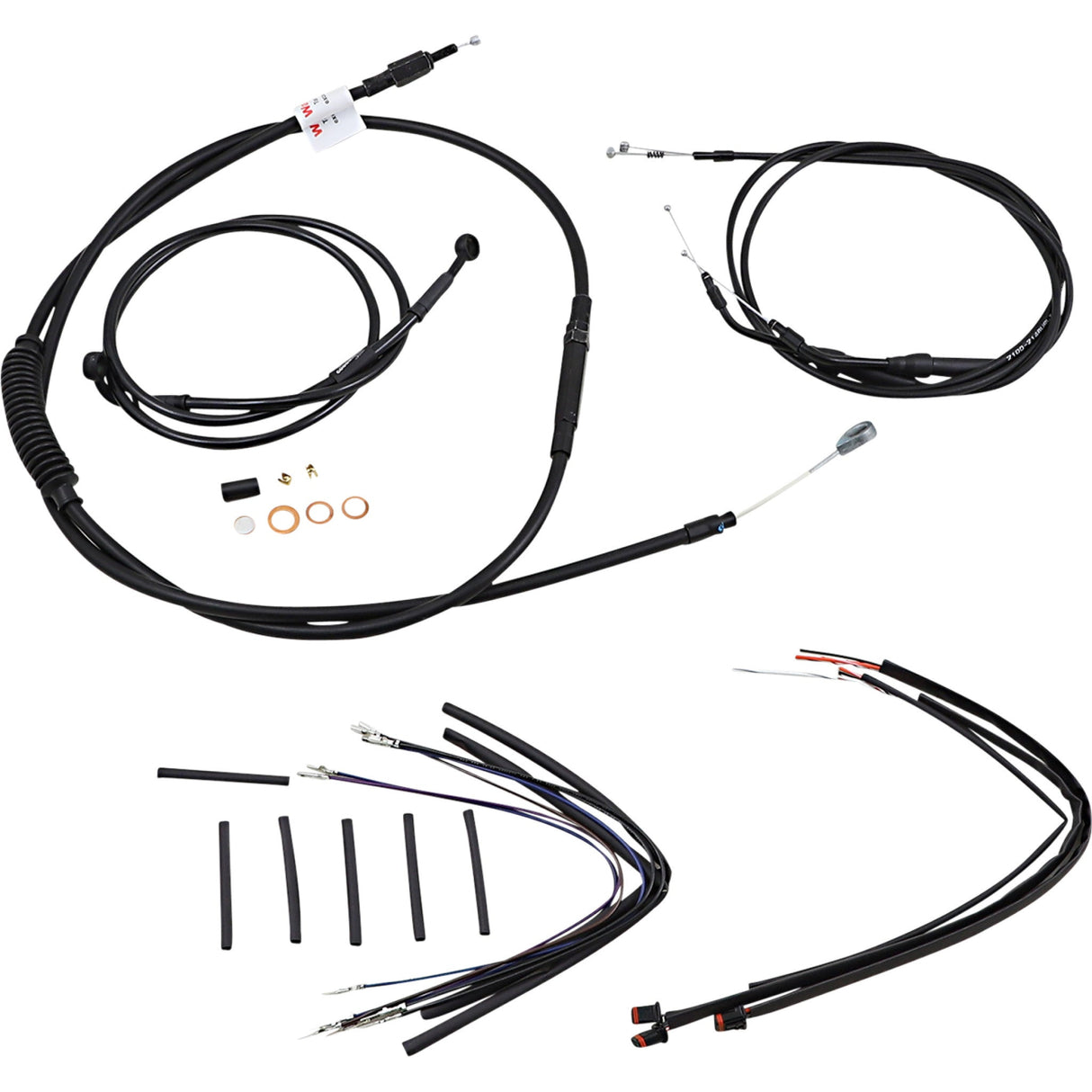 Burly Brand Complete Cable Kit - B30-1150 For Harley Dyna Wide Glide / Street Bob / Super Glide Custom / Switchback 2012-2017
