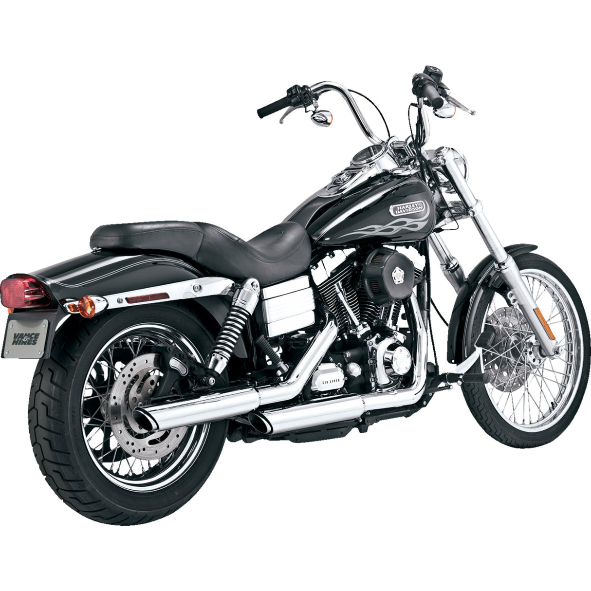 Vance & Hines 3" Twin Slash Slip-On Mufflers Chrome - 16337 For Harley Dyna 2010-2017