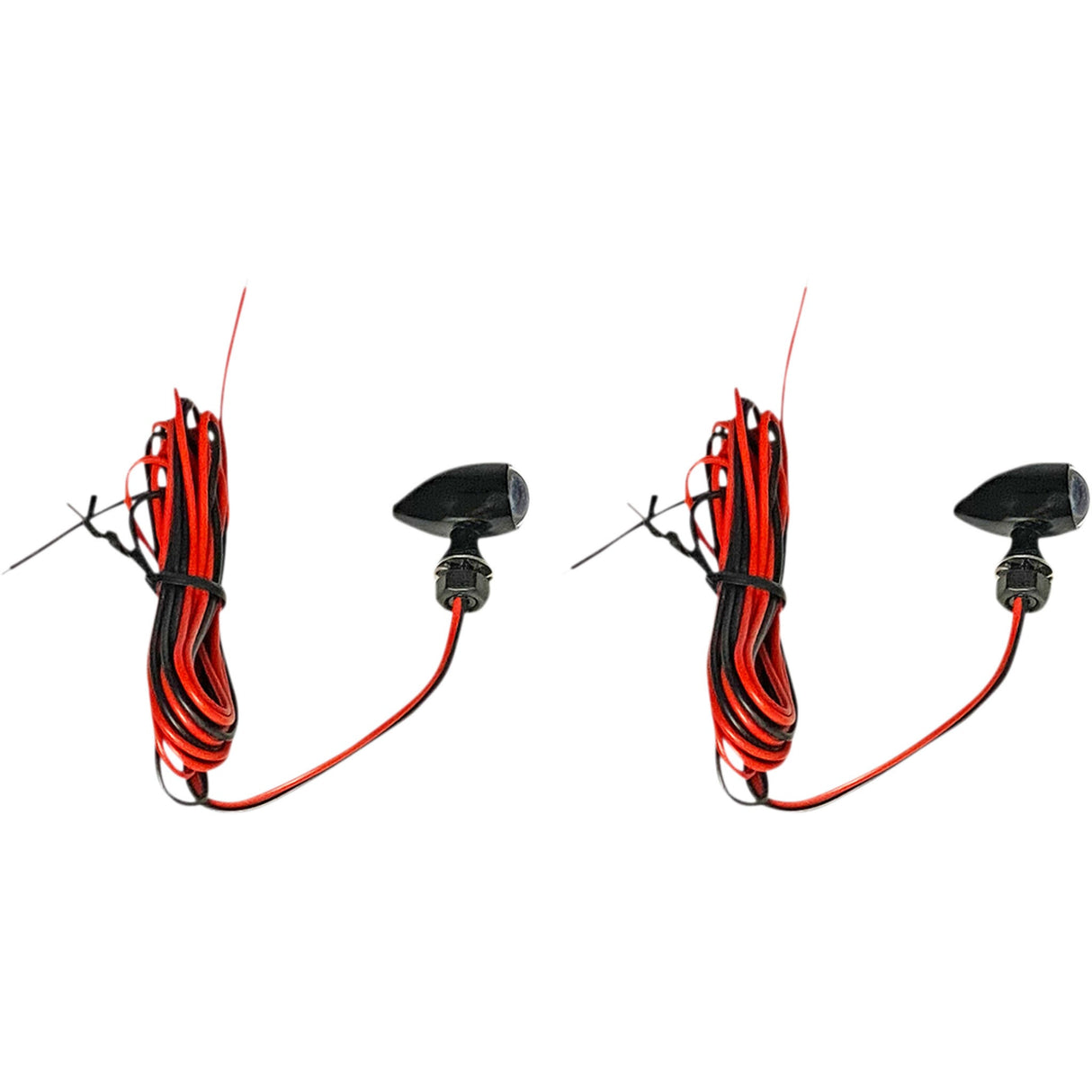 CUSTOM DYNAMICS 2040-2713 CD-MICRO-R-B Micro Bullet LED Turn Signals Micro Turn Signals - Red -Black