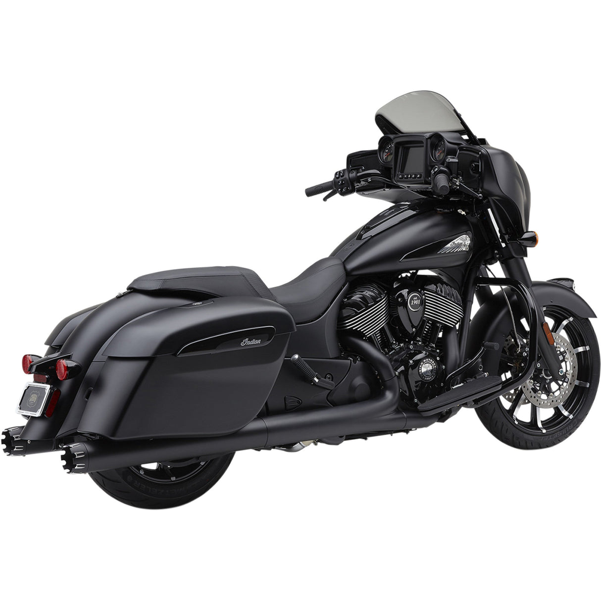 Cobra Dual Cut Slip-On Mufflers Black - 5206B For Indian Roadmaster / Springfield / Chieftain Classic / Roadmaster Elite 2015-2021