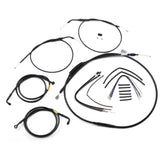 Burly Brand Complete Black Vinyl Handlebar Cable Line Kit For Ape Hangers 14" - B30-1203 For Harley Dyna 2012-2017