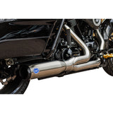 S&S Cycle 2-Into-1 Qualifier Exhaust System Race Only Brushed Stainless - 550-1107 For Harley Touring 2017-2023