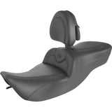 Saddlemen RoadSofa™ Seat With Backrest Black With Black Stitching - 897-06-187BR For Harley Touring 1997-2007