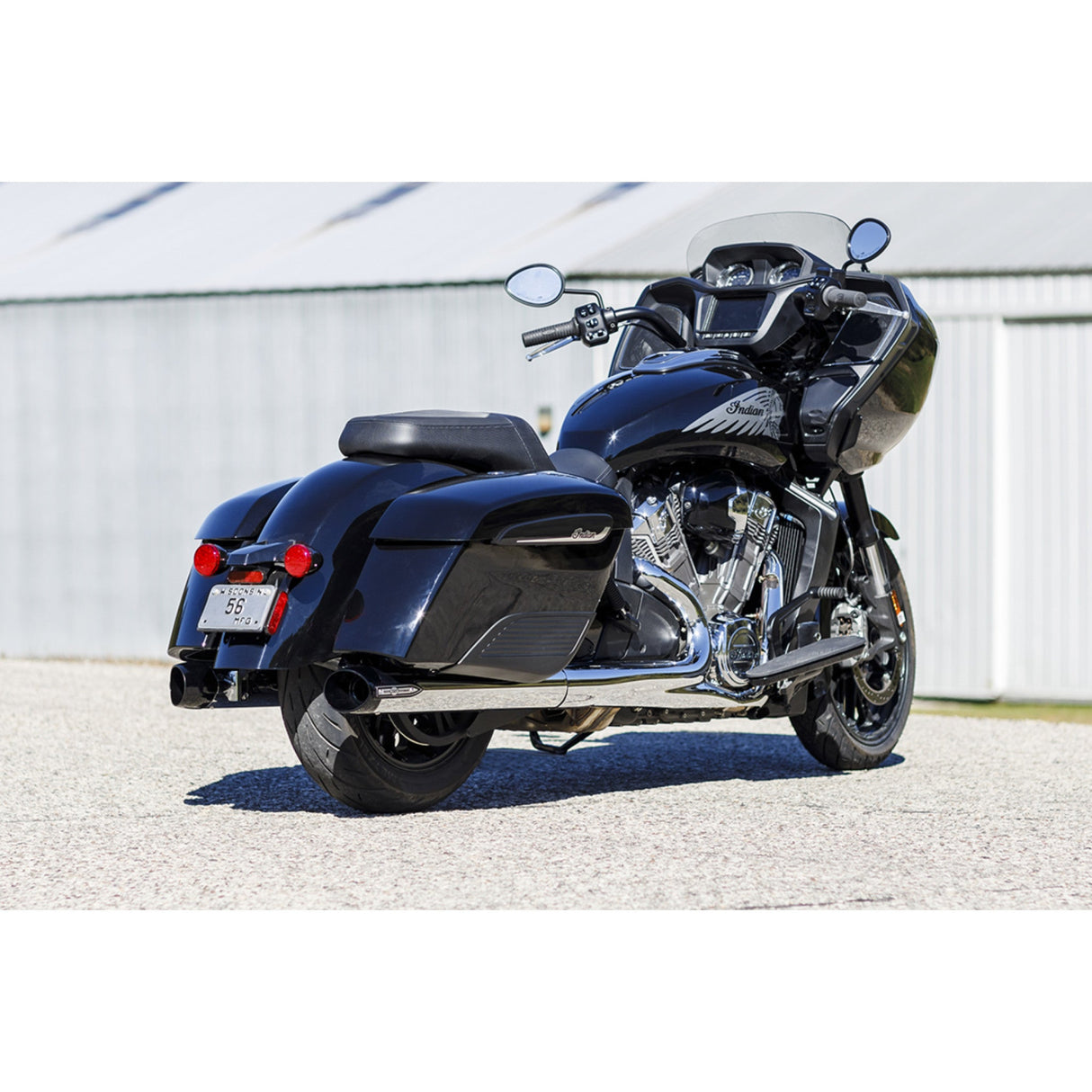 S&S Cycle 4" Broadhead Slip-On Mufflers Slash Cut Chrome - 550-1076 For Indian 2014-2022