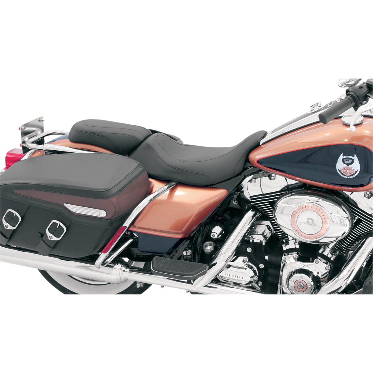 Mustang Tripper™ Solo Seat Without Backrest Stitched Black - 76026 For Harley Touring 2008-2025