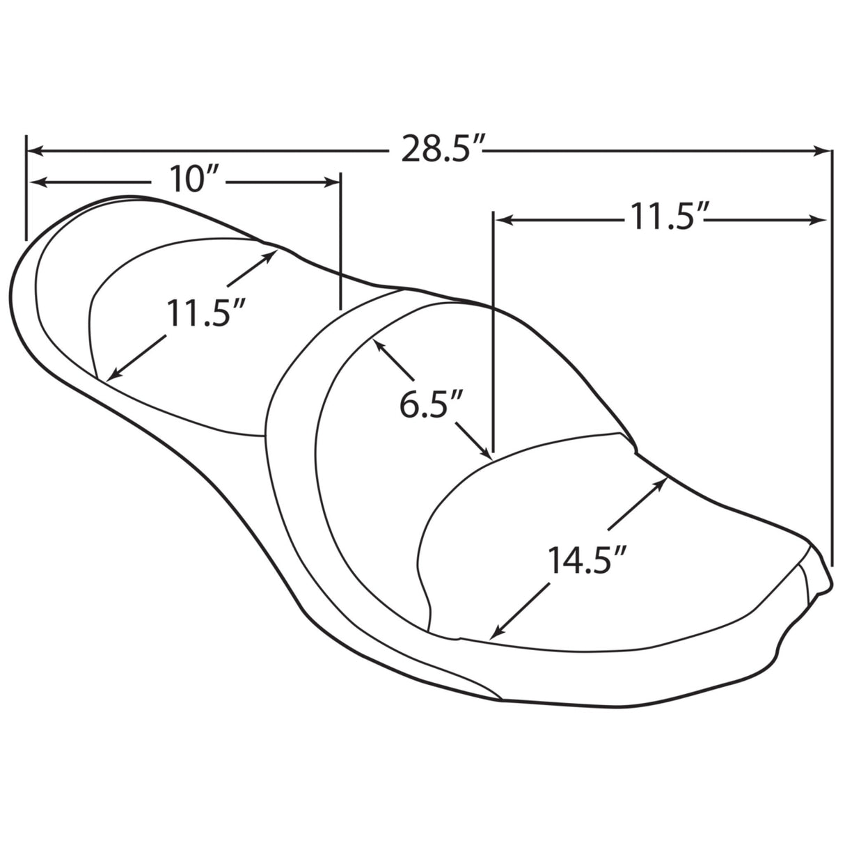 DRAG SPECIALTIES 0805-0122 2-Up Double Bucket Vinyl Seat Double Bucket Seat - Smooth - FX/FL '58-'84