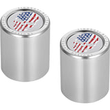 FIGURATI DESIGNS 3550-0329 FD24-DC-2530-SS Docking Covers red/white/blue american flag skull - short - silver