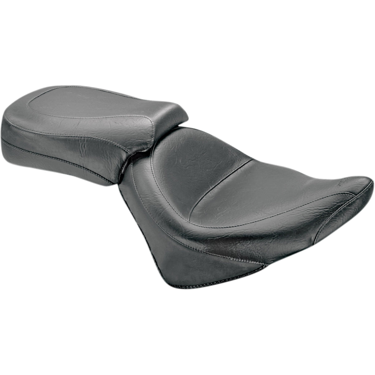 MUSTANG 0810-0492 76511 Vintage Wide Touring Seat Seat - Vintage - Wide - Touring - Without Driver Backrest - Two-Piece - Smooth - Black - Vegas