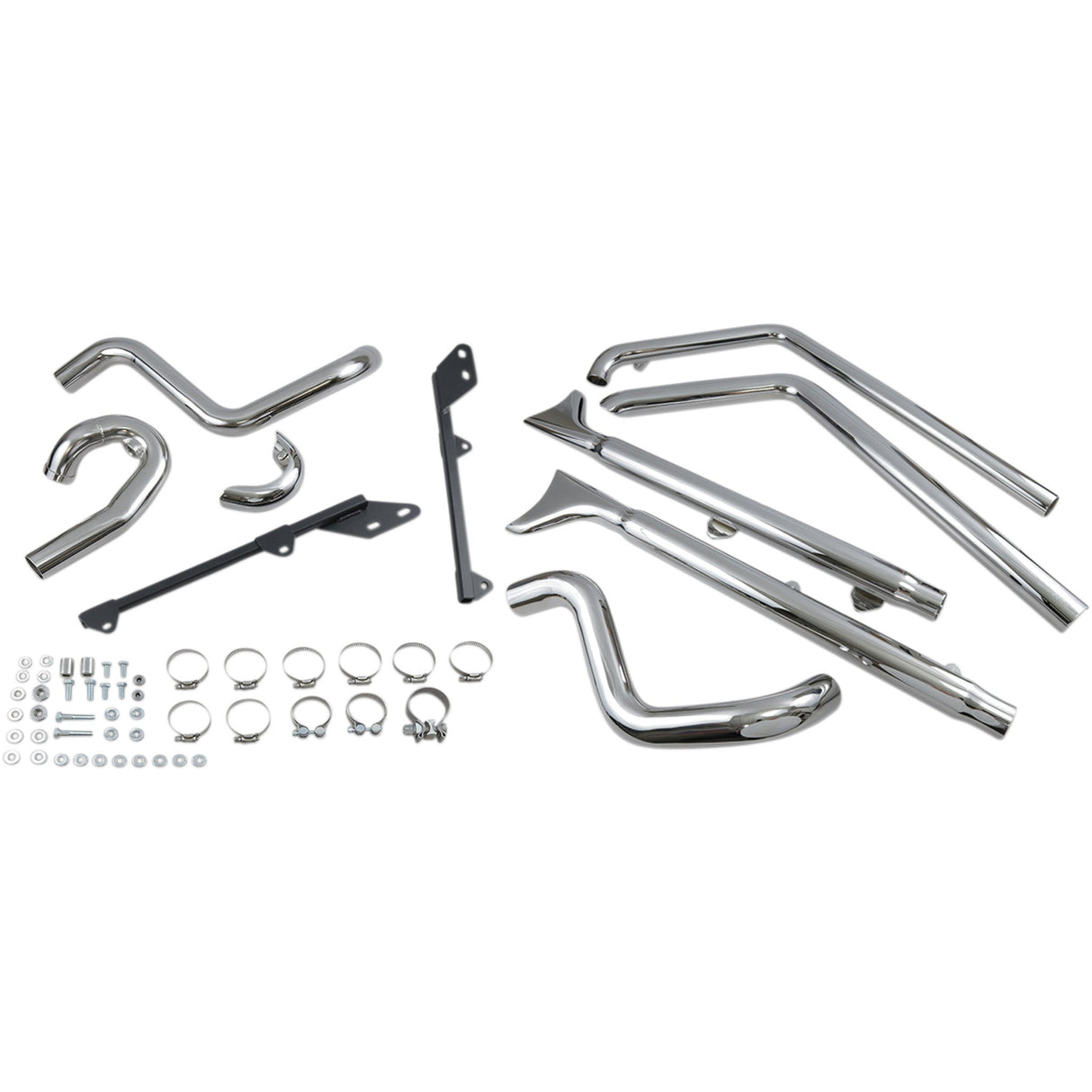 Bassani Xhaust Fishtail Duals 2-Into-2 Exhaust System - 1S66E-33 For Harley Softail 1989-2017
