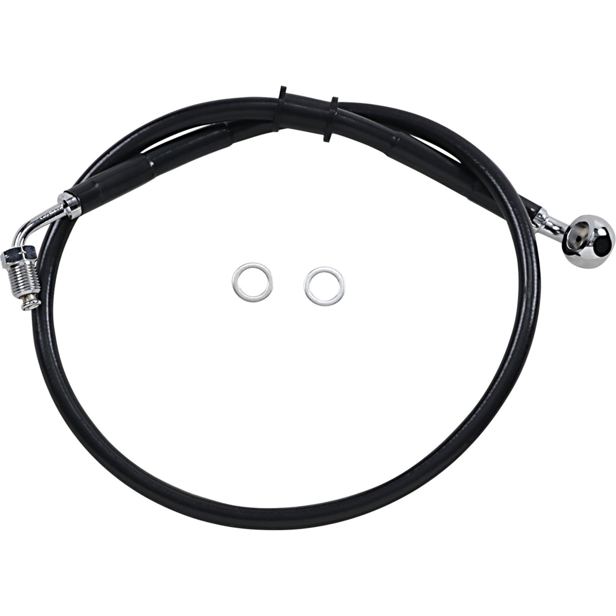Drag Specialties Extended Length Stainless Steel Brake Line +4" Black For Harley Softail 2018-2023