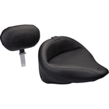 Mustang Wide Solo Seat With Removable Backrest With Backrest Vintage Black Smooth - 79121 For Harley Softail 2000-2005