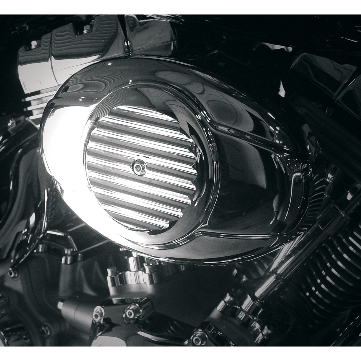 JOKER MACHINE 1015-0110 02-21FN Billet Air Cleaner Insert - Finned - Chrome