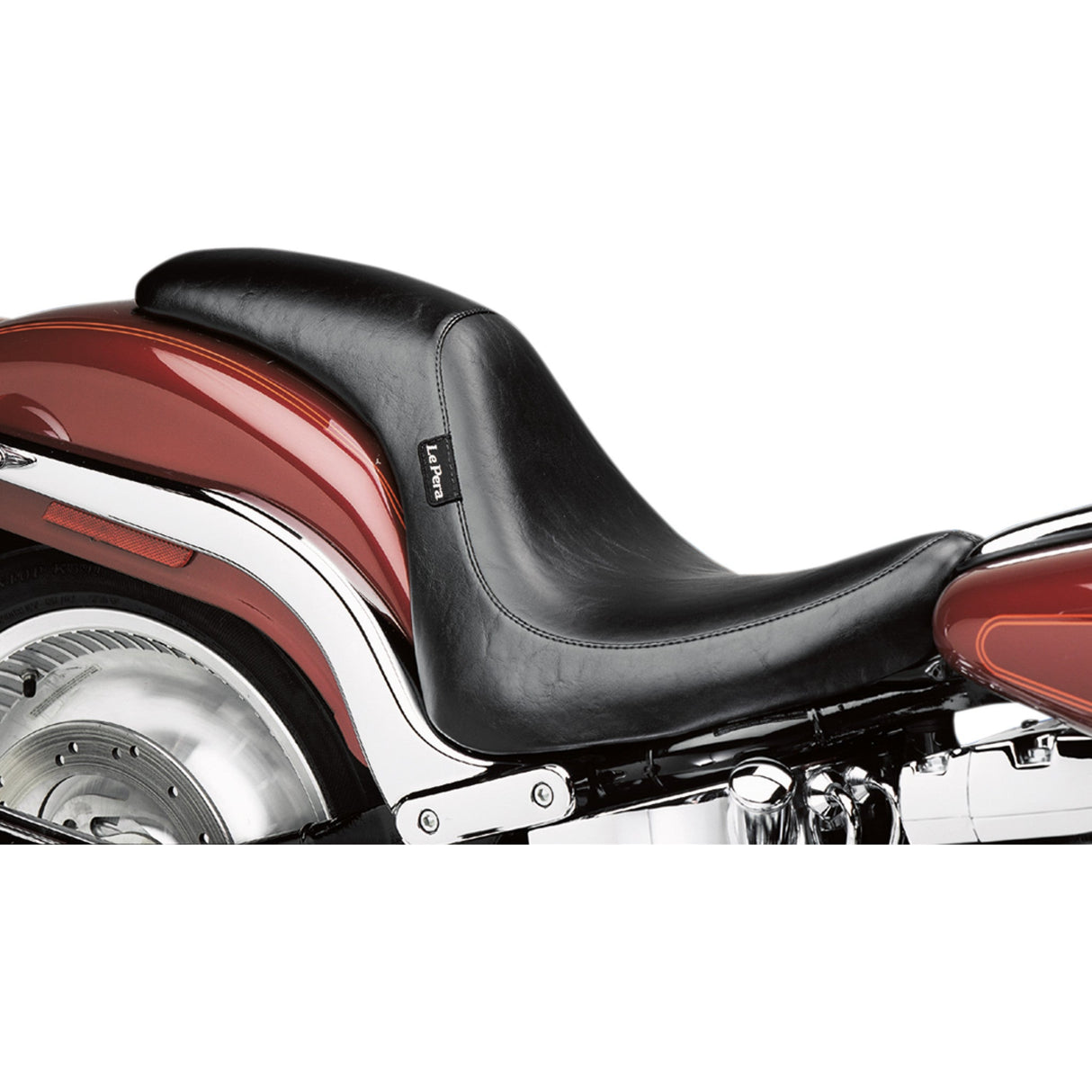 LePera Full Length Silhouette 2-Up Seat Deuce Smooth - LD-860 For Harley Softail Deuce 2000-2007