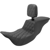 Saddlemen Tour Step-Up Seat Rider Backrest Rider Lattice Stitch - 808-07B-192BR For Harley Touring 2008-2025