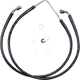 Drag Specialties Stainless Steel Brake Line Kit Front (Upper) Black For Harley Dyna Wide Glide 2006-2007