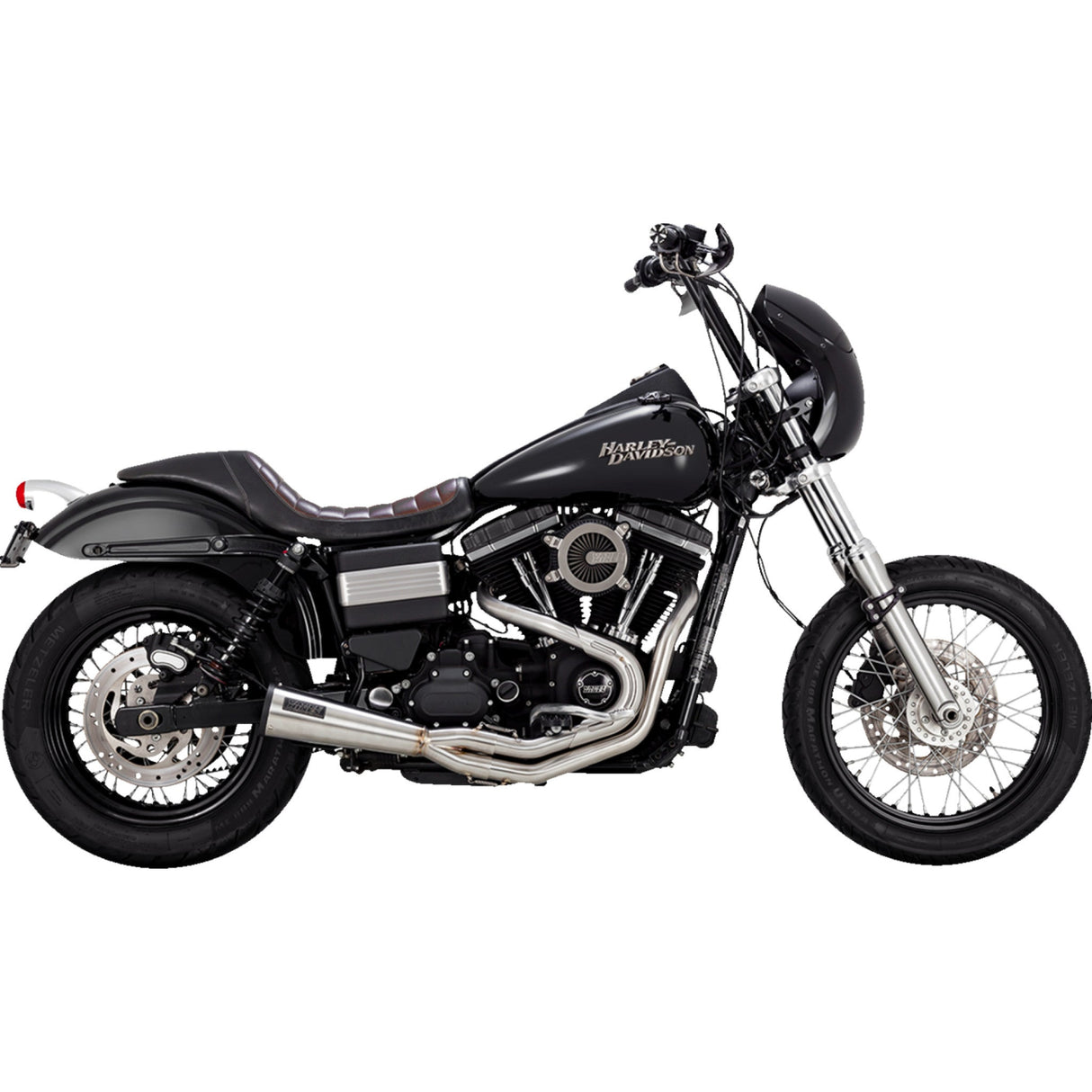 VANCE & HINES 1800-2655 27635 2-into-1 Upsweep Exhaust System - Brushed
