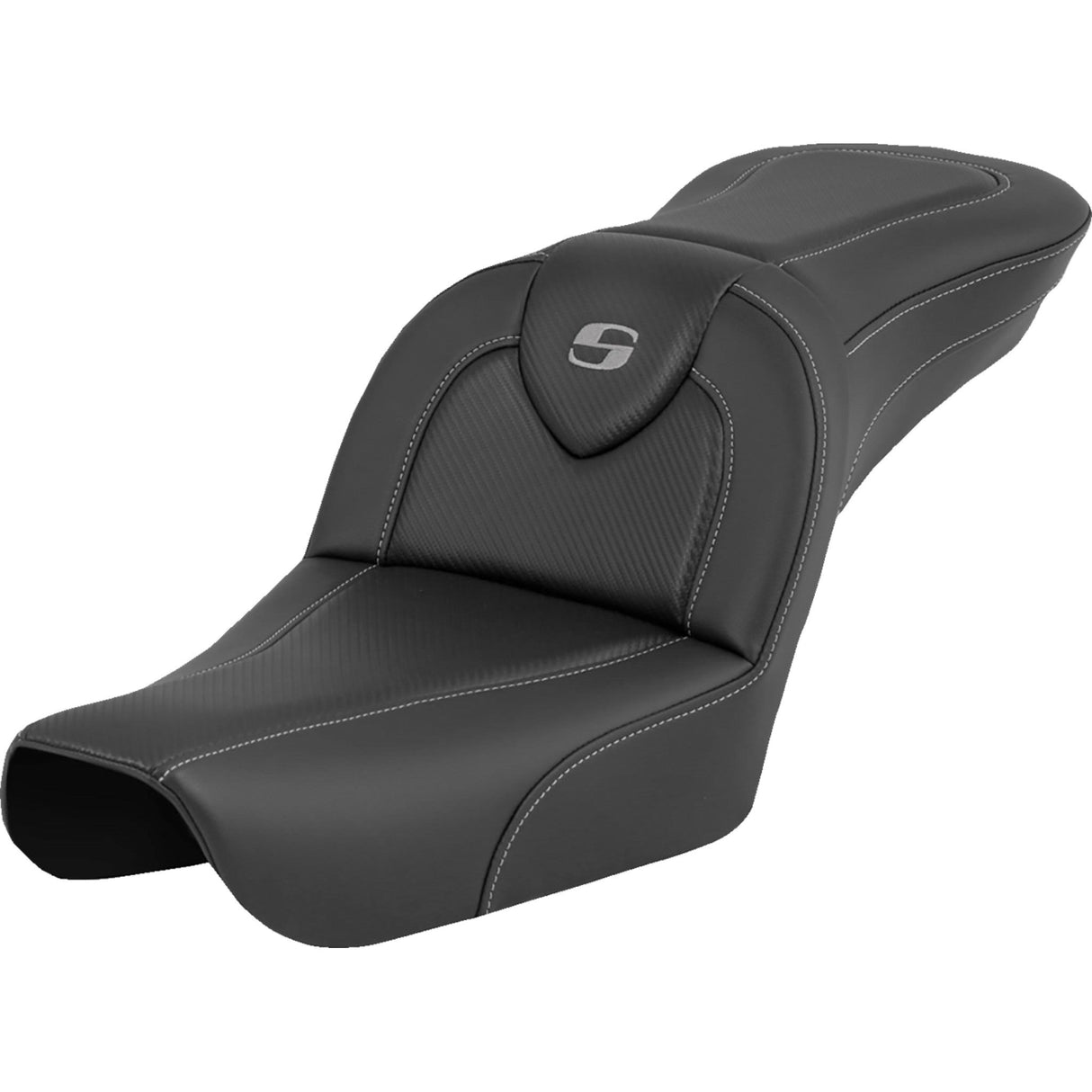Saddlemen RoadSofa™ Seat Carbon Fiber Without Driver Backrest - 804-05-185 For Harley Dyna Wide Glide 2004-2005