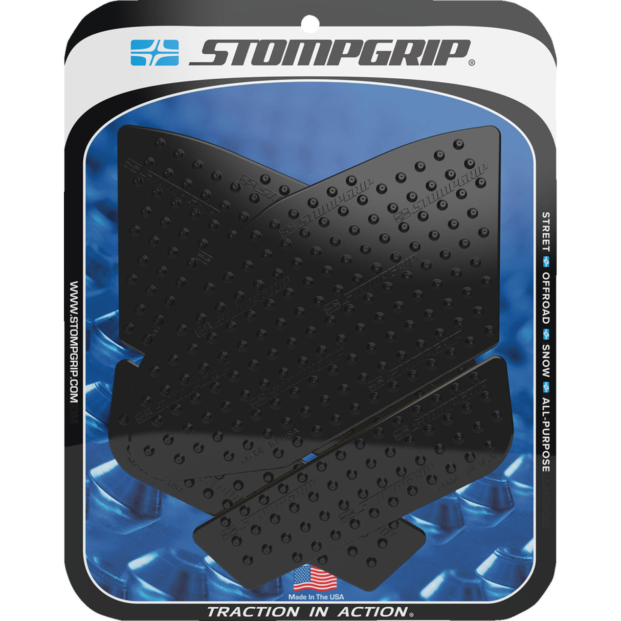 STOMPGRIP 4320-2717 55-10-0143B Volcano Profile Traction Pad Tank Grips Traction Pad Tank Grips - Volcano - Black - GSX-R 1000