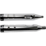 S&S CYCLE 1801-1079 550-0668 MK45 Slip-On Mufflers — Chrome - Black Tracer - M8 Touring '17-'19