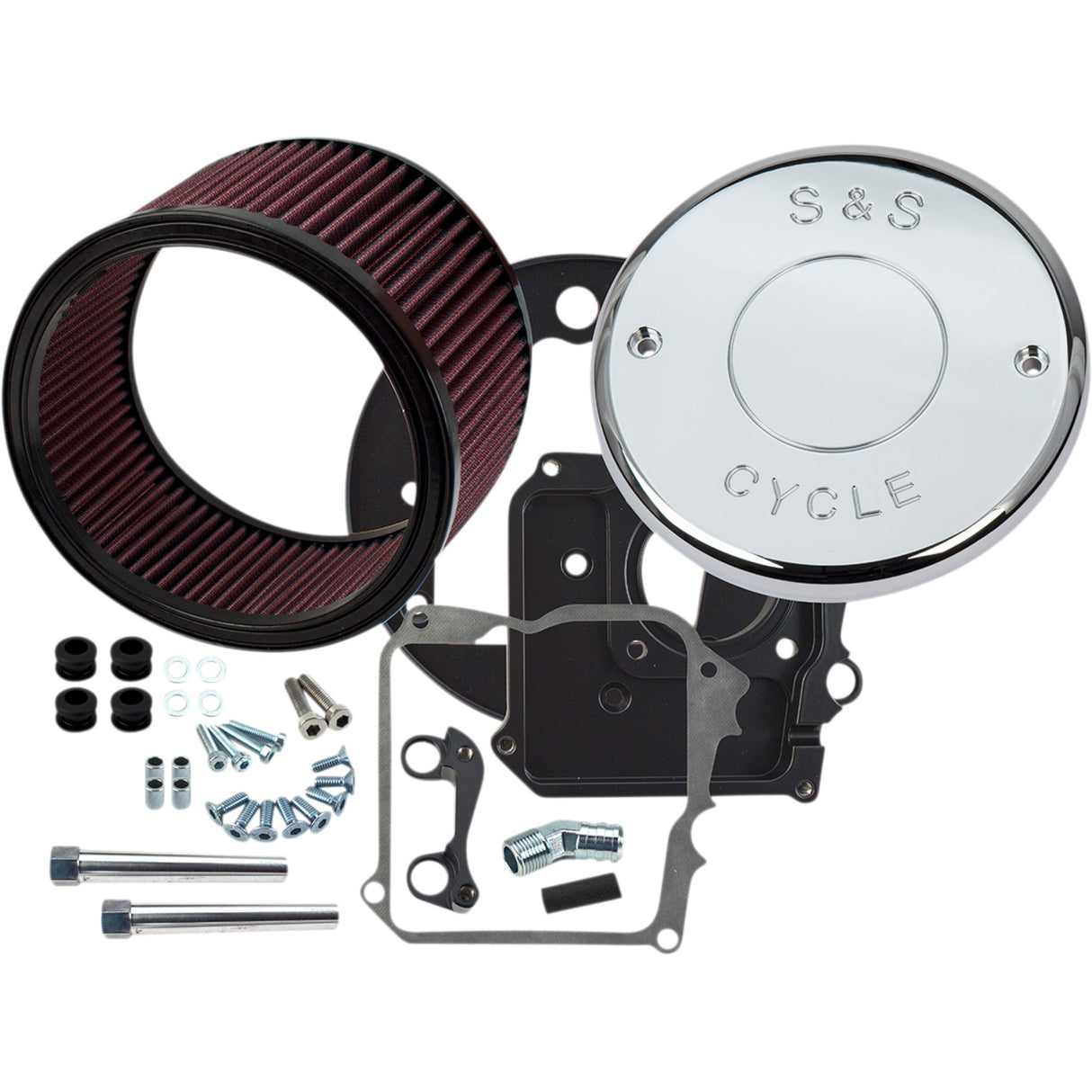 S&S Cycle Air Cleaner Kit With Cover Nostalgic Script Chrome - 170-0294E For Indian 2014-2021