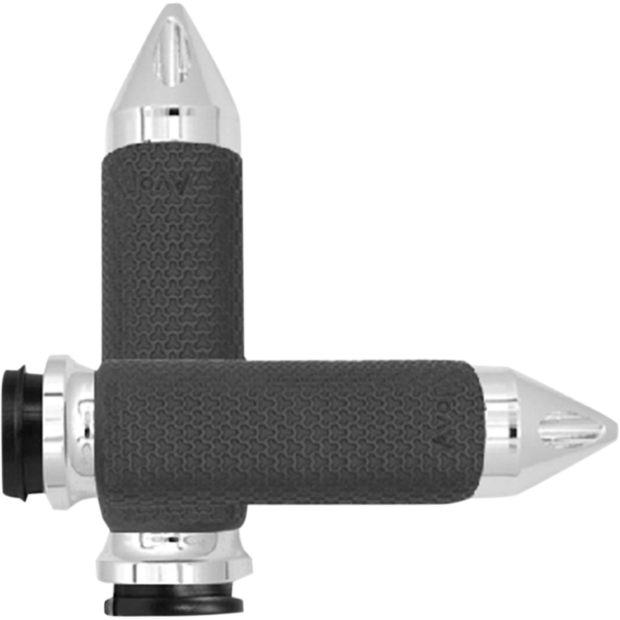 AVON GRIPS 0630-1888 MF-63B-CH-FL-SP Vibration Dampening Memory Foam Grips Grips - Memory Foam - Large - Spike - TBW - Chrome
