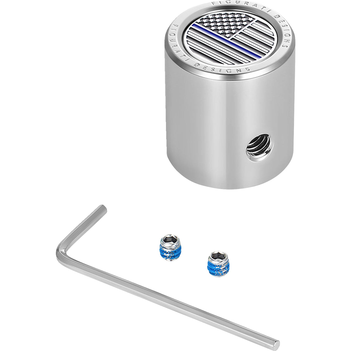 Figurati Designs Heel-Toe Shifter Cover Blue Line American Flag Stainless Steel - FD70-HTSC-SS For Harley Motorcycles 1982-2022