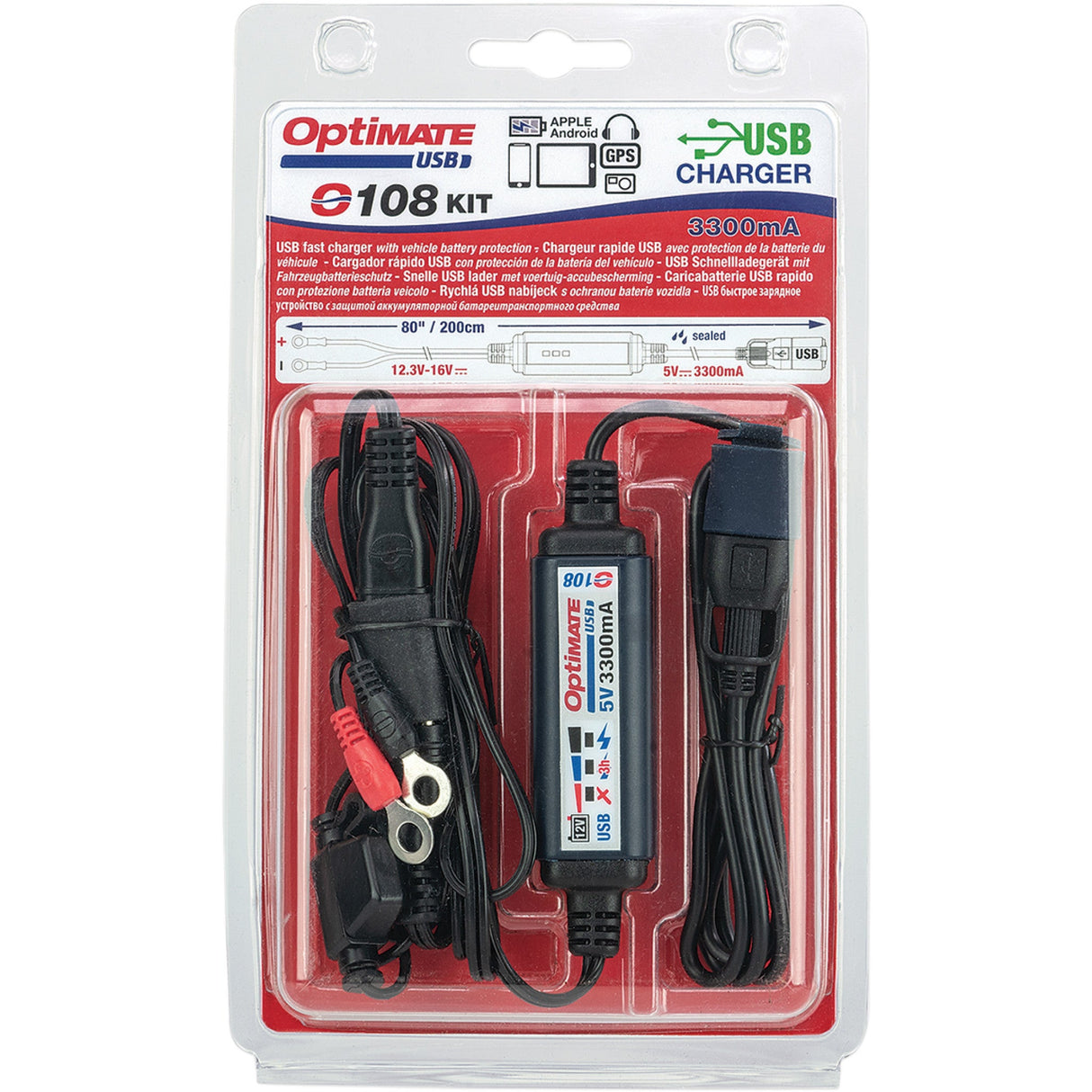 TECMATE 3807-0477 O-108KIT SAE to USB Power Cable o-108 - with battery lead