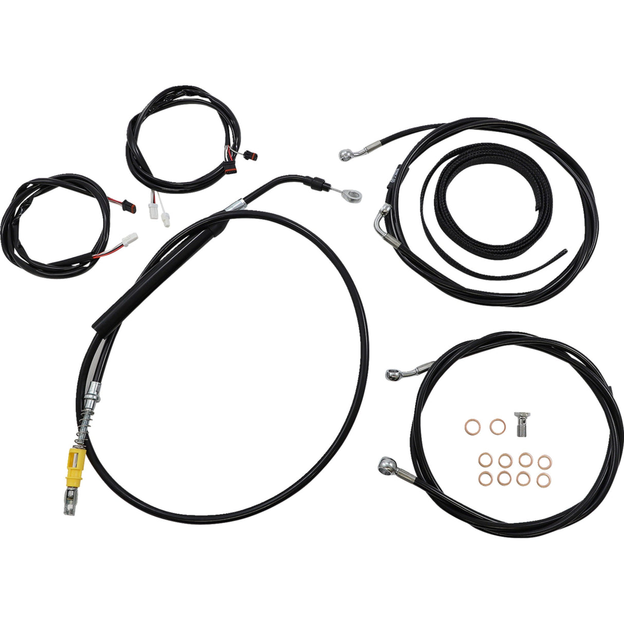 LA Choppers Complete Plug-And-Play Cable Kit 12" 14" Handlebars ABS Black - LA-8056KT3-13B For Harley Touring 2021-2022